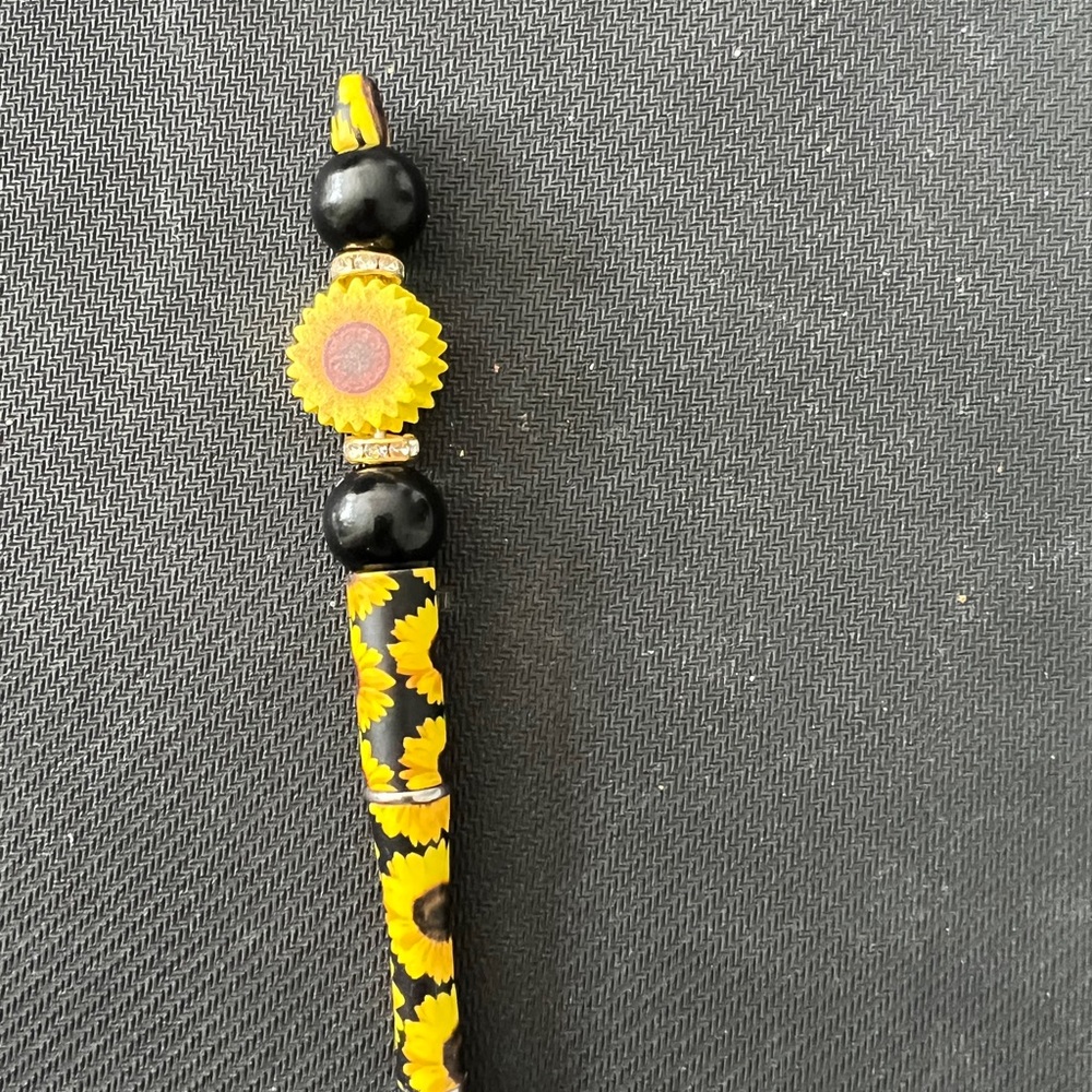 Sunflower Beaded Sunflower Black Pen
